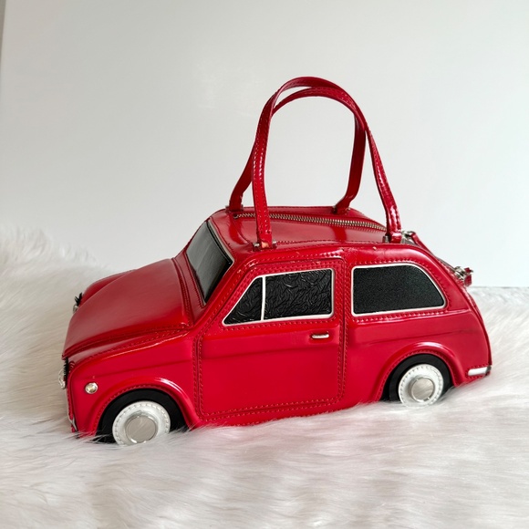 kate spade Handbags - Kate Spade Rose Colored Glasses Red Car Novelty Bag / Leather Red Car Purse